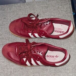 adidas burgundy red and taupe Women's Sneakers